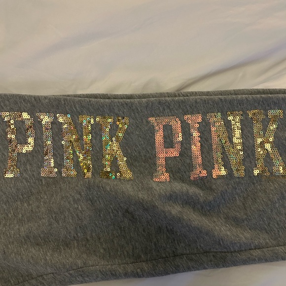 VS Pink bling joggers sequins iridescent gray size M ** rare find** - Picture 2 of 6